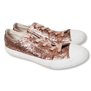 Converse Check Taylor All Star Lo Glitter Sneaker Juniors Size 4